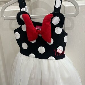 Disney Junior, Minnie Mouse girls 4T Polka Dot Dress with Red Bow